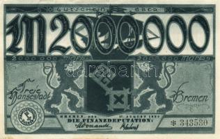 Német Birodalom/Weimari Köztársaság/Bremen 1923.8.17. 2000.000M T:II