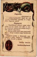 Engedély. Szoknya-Regiment / Weiberregiment Böse 7. / Female Regiment military humor art postcard (fl)