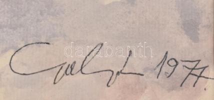 Gulyás Dénes (1927-2003): Rózsa. Akvarell, papír, jelzett és datált (Gulyás 1977), hátoldalán Képcsa...