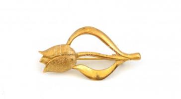 Aranyozott bizsu gyöngyös nyaklánc és karkötő türkiz kövekekkel h: 20 cm, 46 cm + aranyozott tulipán...