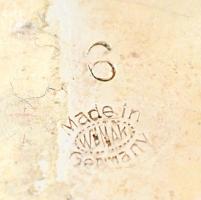 Tulipán mintás alpakka kaspó, alján jelzett, m: 8,5 cm