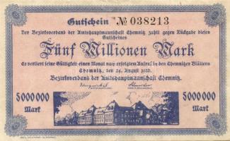 Német Birodalom/Weimari Köztársaság/Chemnitz/Bezirkverband der Amtshauptmannschaft 1923.8.24. 5000.000M T:II