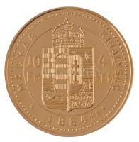 DN "Magyar aranypénzek utánveretben - Ferenc József 4 forint, 1884" aranyozott Ag emlékére...
