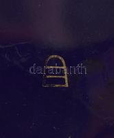 2 db jelzett matricás bonbonier, apró lepattanásokkal, 7,5x7,5 cm