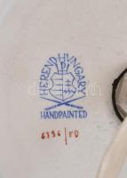 Herendi porcelán lámpatest eredeti ernyővel, körte nélkül, kézzel festett, jelzett, működik, apró ko...