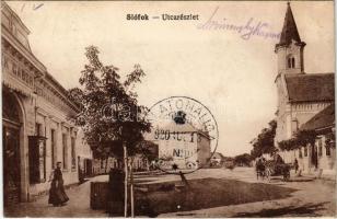 1920 Siófok, utca, templom, divatáruház. Vasúti Levelezőlapárusítás 3946. (EK)