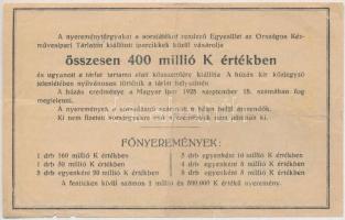 1925. "Országos Kézművesipari Tárlat" sorsjegy 5000K értékben T:III