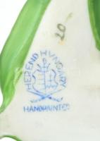 Herendi porcelán rózsa, kézzel festett, jelzett, hibátlan, 7,5x4,5 cm