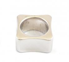 Ezüst(Ag) extravagáns, modern kocka gyűrű, jelzett, méret: 56 nettó: 6,86 g