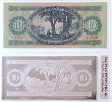 1975. 10Ft Ag bankjegyveret (217,7g/7 uncia/0.999/154x70mm) + 1975. 10Ft T:1 (eredetileg PP),I kis p...