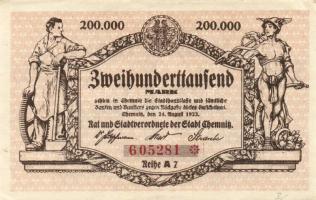 Német Birodalom/Weimari Köztársaság/Chemnitz 1923.8.24. 200.000M T:II