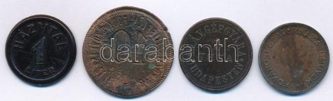 DN "Pannonia Sörgyár Pécs / Házi ital 1 liter" bakelit bárca + DN "10 Fillér Bp. Közt...