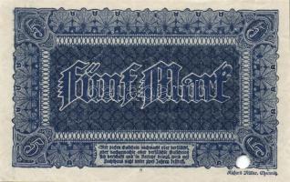Német Birodalom/Weimari Köztársaság/Chemnitz/Finanzvereinigung 1918.11.10. 5M hivatalos érvénytelení...