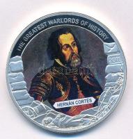 Libéria 2011. 5$ ezüstözött Cu A történelem legnagyobb hadurai - Hernán Cortes részben multicolor festéssel T:PP Liberia 2011. 5 Dollars silver plated Cu The Greatest Warlords of History - Hernán Cortes with partial multicolor picture C:PP