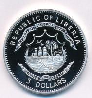 Libéria 2011. 5$ ezüstözött Cu "A történelem legnagyobb hadurai - Robert E. Lee" részben m...