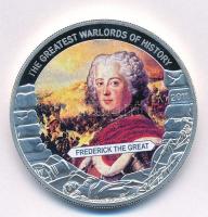 Libéria 2011. 5$ ezüstözött Cu A történelem legnagyobb hadurai - Nagy Frigyes részben multicolor festéssel T:PP Liberia 2011. 5 Dollars silver plated Cu The Greatest Warlords of History - Frederick the Great with partial multicolor picture C:PP