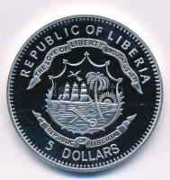 Libéria 2011. 5$ ezüstözött Cu "A történelem legnagyobb hadurai - Erwin Rommel" részben mu...