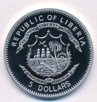 Libéria 2010. 5$ ezüstözött Cu "A történelem legnagyobb hadurai - Ulysses S. Grant" részbe...