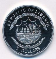 Libéria 2009. 5$ ezüstözött Cu "A történelem legnagyobb hadurai - Árpád a Magyarok Fejedelme&qu...