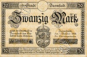 Német Birodalom/Császárság/Darmstadt 1918.10.1. 20M T:I