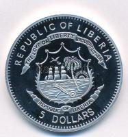 Libéria 2009. 5$ ezüstözött Cu "A történelem legnagyobb hadurai - Oroszlánszívű Richárd" r...
