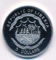 Libéria 2009. 5$ ezüstözött Cu "A történelem legnagyobb hadurai - Charles de Gaulle" részb...