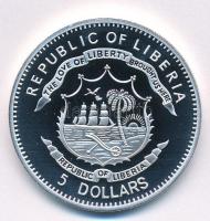 Libéria 2009. 5$ ezüstözött Cu "A történelem legnagyobb hadurai - Bonaparte Napóleon" rész...