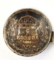 Ezüst(Ag) 1893. 1K-ás érmefejes kiskanál, fém nyéllel, jelzés nélkül, h: 9,5 cm, nettó: 9,57 g