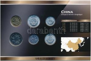 Kína 1982-2008. 1f-1Y (6xklf) fémpénz szett "World Money" T:1 
China 1982-2008. 1 Fen - 1...