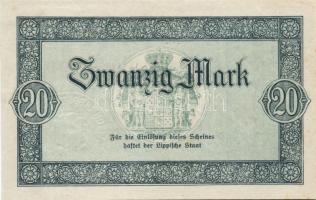 Német Birodalom/Weimari Köztársaság/Lippe/Fürstlich Lippische Regierung, Detmold 1918.11.13. 20M T:I