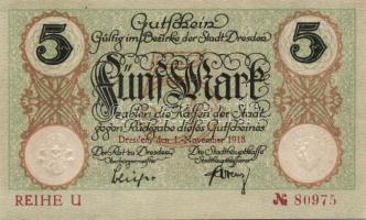 Német Birodalom/Császárság/Dresden 1918.11.1. 5M, 10M, 50M T:I,I-