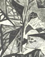 Kádár György (1912-2002): Csendélet. Rézkarc, papír, jelzett, foltos. Üvegezett fa keretben, 29,5x24...