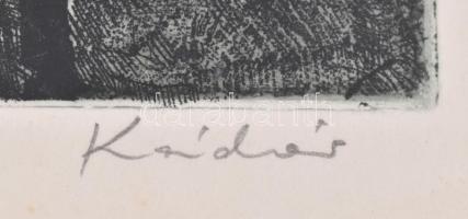 Kádár György (1912-2002): Csendélet. Rézkarc, papír, jelzett, foltos. Üvegezett fa keretben, 29,5x24...