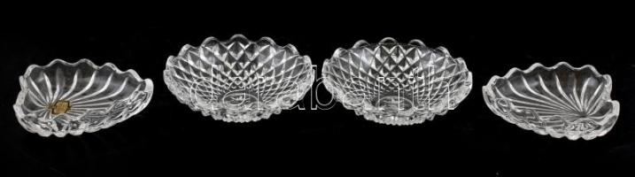 4 db kisméretű kristály kínáló, eredeti dobozukban, hibátlan, 8,5x8 cm, d: 10 cm,