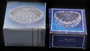 4 db kisméretű kristály kínáló, eredeti dobozukban, hibátlan, 8,5x8 cm, d: 10 cm,