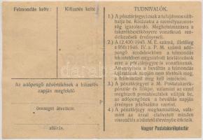 1946. 10.000AP nem kamatozó Pénztárjegy "Másra Át Nem Ruházható" felülbélyegzés nélkül T:I...