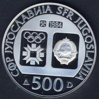Jugoszlávia 1984. 500D Ag "Téli olimpia-síelés" T:PP
