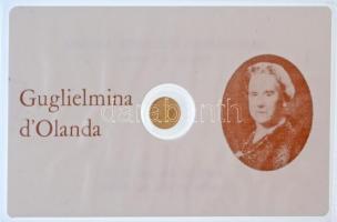 DN I. Vilma jelzetlen modern mini Au pénz, lezárt, eredeti műanyag tokban (0.333/10mm) T:BU ND Wilhelmina I modern mini Au coin without hallmark, in sealed plastic case (0.333/10mm) C:BU