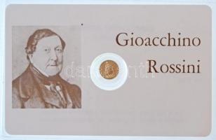 DN "Gioacchino Rossini" jelzetlen modern mini Au pénz, lezárt, eredeti műanyag tokban (0.333/10mm) T:BU ND "Gioacchino Rossini" modern mini Au coin without hallmark, in sealed plastic case (0.333/10mm) C:BU