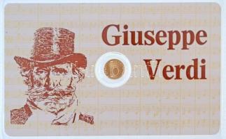 DN Giuseppe Verdi jelzetlen modern mini Au pénz, lezárt, eredeti műanyag tokban (0.333/10mm) T:BU ND Giuseppe Verdi modern mini Au coin without hallmark, in sealed plastic case (0.333/10mm) C:BU