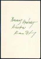 1975 Kass János (1927-2010): Boldog Új Évet, rézkarc, jelzett, 6x4 cm A másik oldalán Kass János saj...