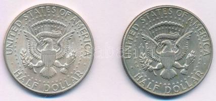 Amerikai Egyesült Államok 1964. 1/2$ Ag "Kennedy" + 1967. 1/2$ Ag "Kennedy" T:2
...