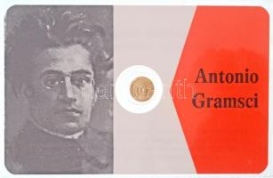 DN Antonio Gramsci jelzetlen modern mini Au pénz, lezárt, eredeti műanyag tokban (0.333/10mm) T:BU ND Antonio Gramsci modern mini Au coin without hallmark, in sealed plastic case (0.333/10mm) C:BU