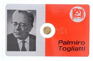 DN Palmiro Togliatti jelzetlen modern mini Au pénz, lezárt, eredeti műanyag tokban (0.333/10mm) T:BU ND Palmiro Togliatti modern mini Au coin without hallmark, in sealed plastic case (0.333/10mm) C:BU