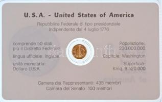 DN "USA" jelzetlen modern mini Au pénz, lezárt, eredeti műanyag tokban (0.333/10mm) T:BU N...