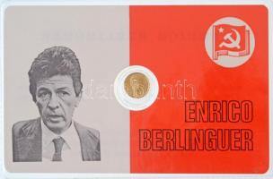 DN Enrico Berlinguer jelzetlen modern mini Au pénz, lezárt, eredeti műanyag tokban (0.333/10mm) T:BU ND Enrico Berlinguer modern mini Au coin without hallmark, in sealed plastic case (0.333/10mm) C:BU