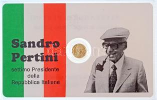 DN Sandro Pertini jelzetlen modern mini Au pénz, lezárt, eredeti műanyag tokban (0.333/10mm) T:BU ND Sandro Pertini modern mini Au coin without hallmark, in sealed plastic case (0.333/10mm) C:BU