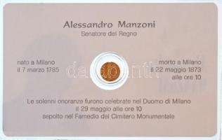 DN "Alessandro Manzoni" jelzetlen modern mini Au pénz, lezárt, eredeti műanyag tokban (0.3...