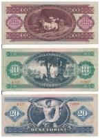 Vegyes 1920. 2K (3x) + 1968. 100Ft + 1969. 10Ft + 20Ft T:I--III