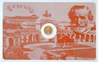 DN Giuseppe Verdi jelzetlen modern mini Au pénz, lezárt, eredeti műanyag tokban (0.333/10mm) T:BU ND Giuseppe Verdi modern mini Au coin without hallmark, in sealed plastic case (0.333/10mm) C:BU